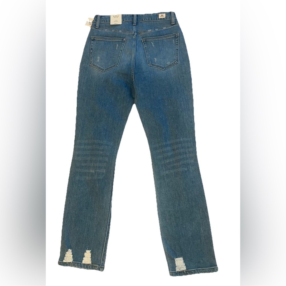 New LETTER TO JULIET L.T.J. JULIET HIGH RISE Distressed Straight Leg JEANS - Picture 2 of 7